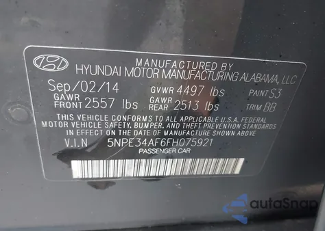 2015 Hyundai Sonata Limited from USA, damaged, VIN 5NPE34AF6FH075921